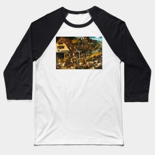 Netherlandish Proverbs by Pieter Bruegel the Elder Baseball T-Shirt